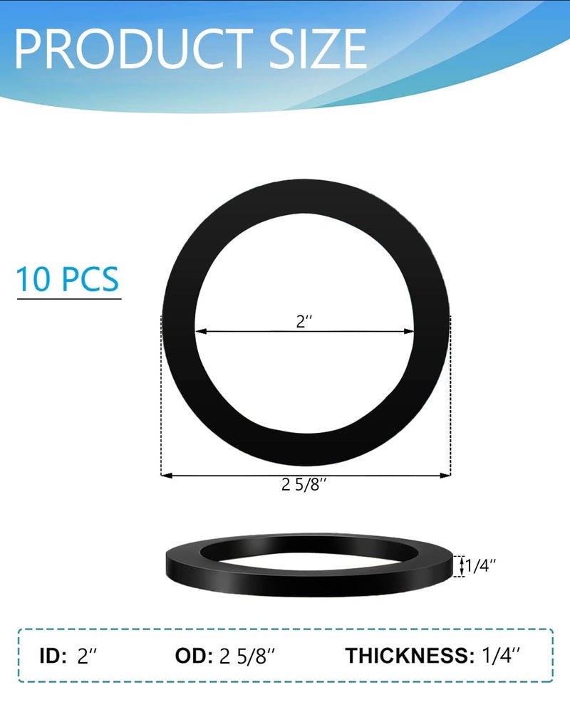 ISESLVNA 10pcs Camlock Gast Fittings 2'', Cam Lock Hose Seal for Female Coupler Cam Groove, Cam Groove Replacement Rubber Flat Washer O-Ring Resistent-Oil - Image 2